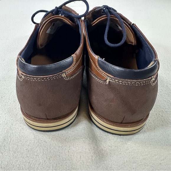 Tommy Hilfiger Brown Leather Oxfords with Navy Accents Sz 12 Tommy Hilfiger Brown Leather Oxfords with Navy Accents Sz 12